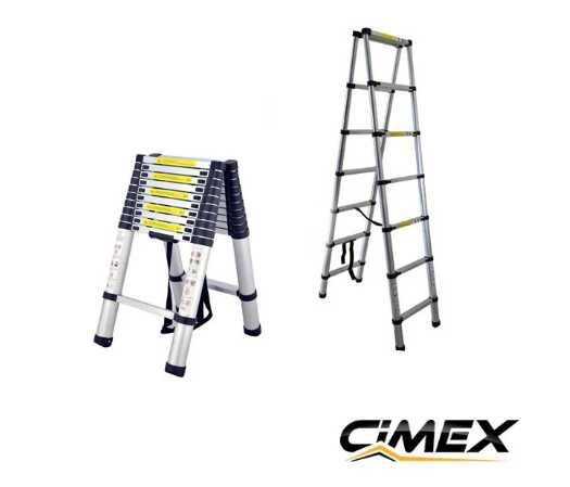 ПРОМО 19% Телескопична А-образна стълба 2.0 метра - CIMEX DLT506B