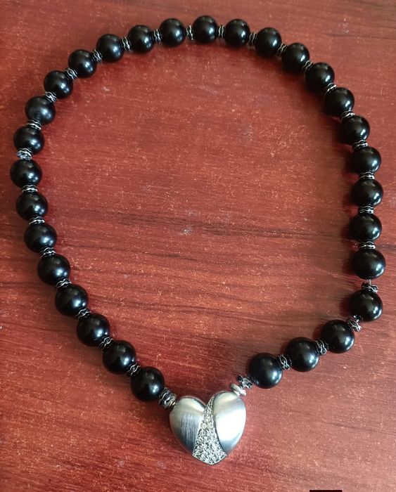 Colier superb cu obsidian