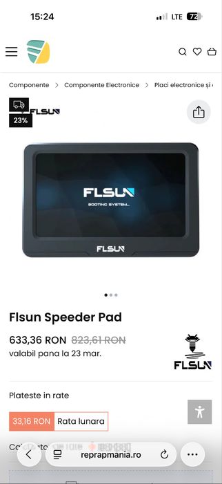 Pad imprimanta 3D, FLSUN, 7 inch, WiFi  - SIGILAT