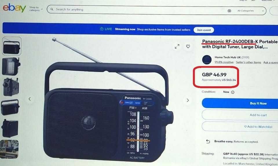 Panasonic - Radio de CALITATE ! versiunea originală, pur analogică
