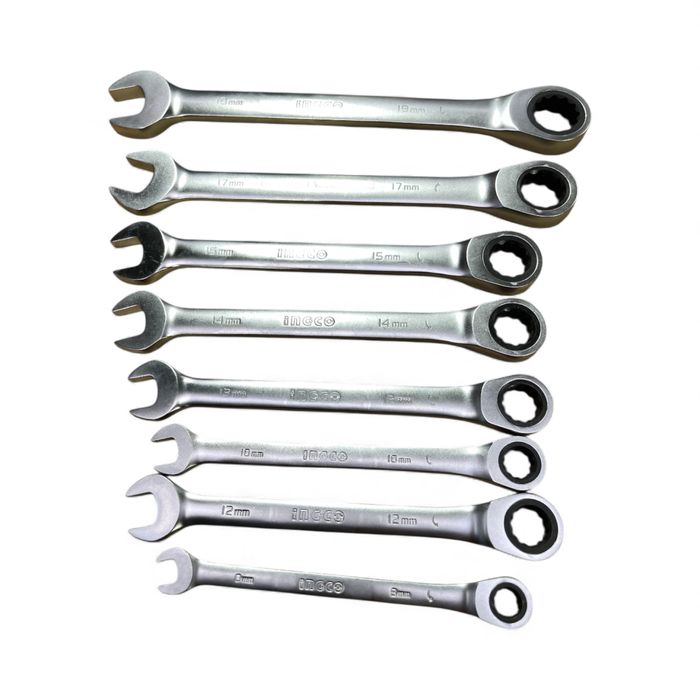 Set chei combinate cu clichet  8-19 Ingco