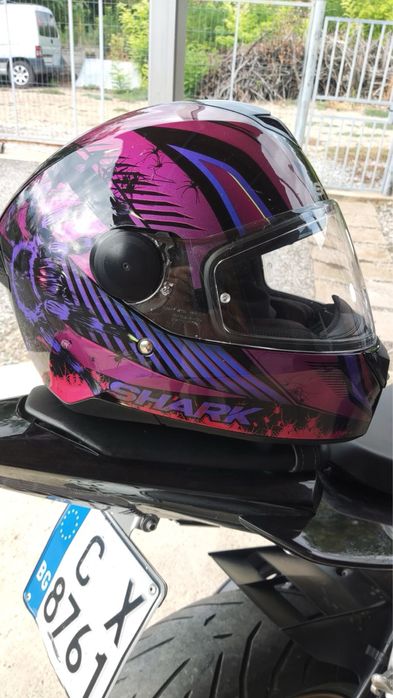 Каска за мотор Shark D-Skwal 2 Atraxx черно/лилаво размер XS