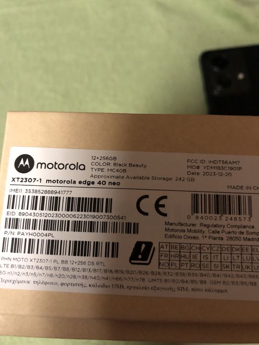 Motorola edge 40 neo 12 ram 256GB