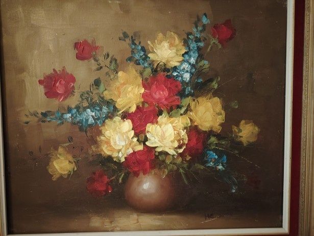 Ulei pe panza o lucrare veche semnată deosebita încadrată într-o ramă