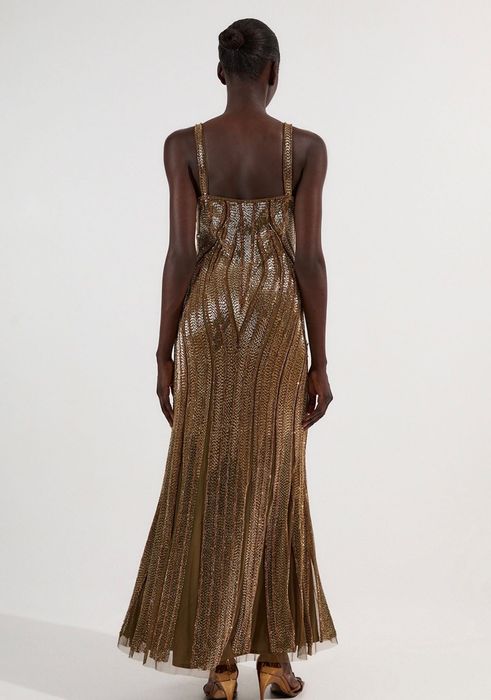 Абитуриентска рокля в златист цвят