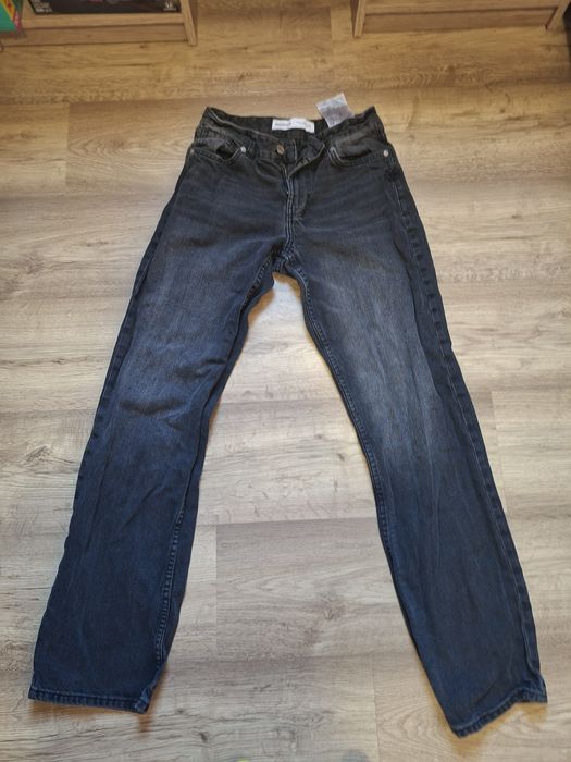 Черни дънки Wide leg на "Bershka"