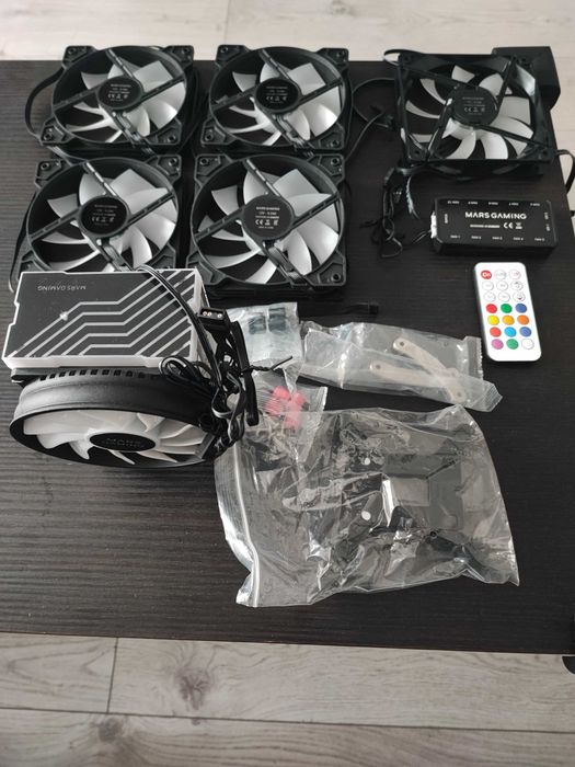 ARGB Fan Kit 5 ventilatoare + ARGB Cooler pt procesor MarsGaming 160w
