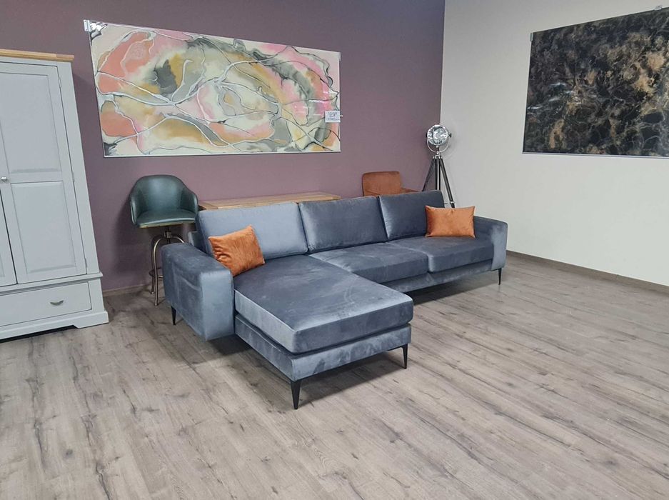 ПРОМОЦИЯ!!! Сив ъглов диван от плат Merlin