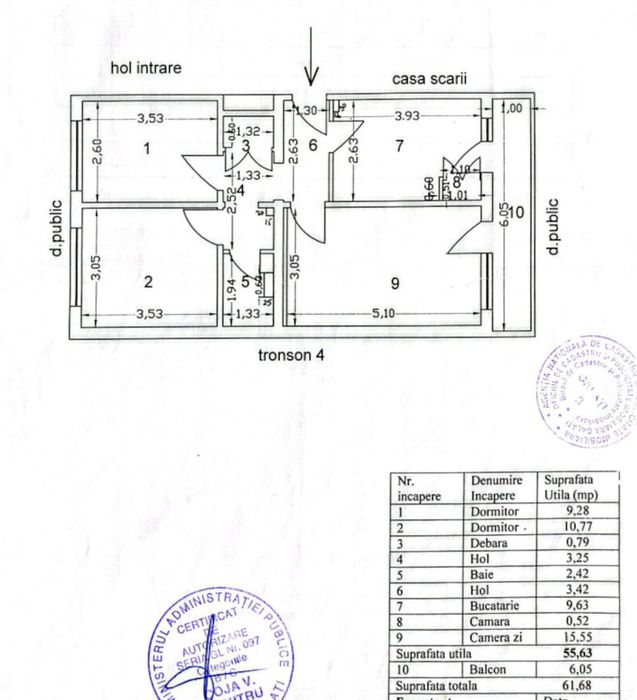 Apartament luminos pentru cabinet sau locuit
