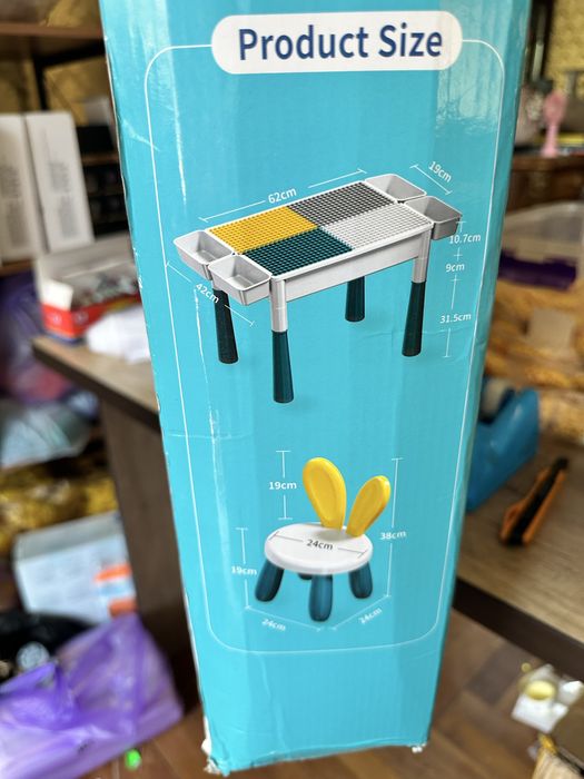 Стол+Стул с лего кубиками. Комплект. Набор лего.