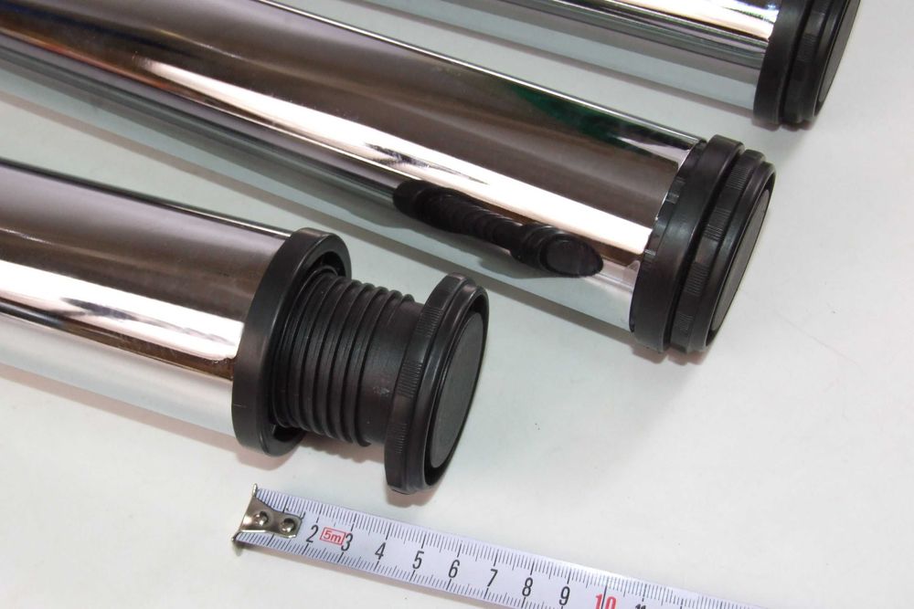 Set 4 picioare de masa metalice, inox, lungimea 85 + 5 cm, NOI