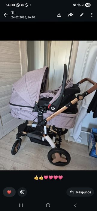 Cărucior 3 in 1 Coccolle Ambra Întreținut