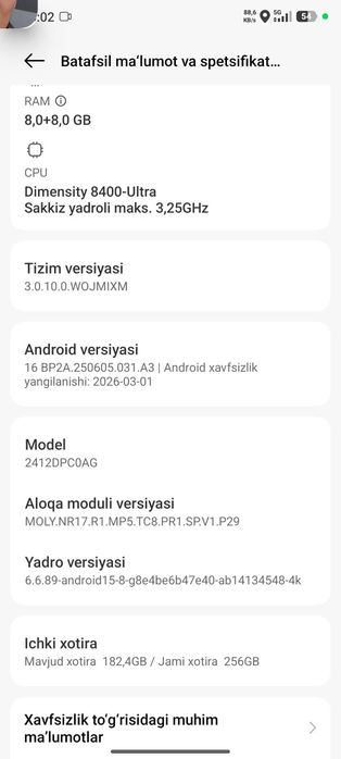 Poco x7pro 256 talik