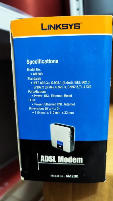 ADSL модем Linksys AM200 с блоком питания