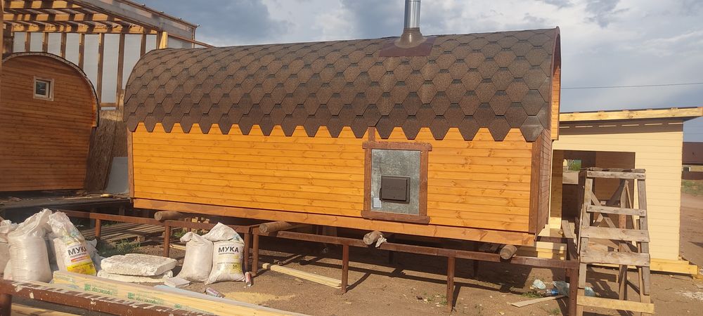 Баня каркасная, бочка, викинг...