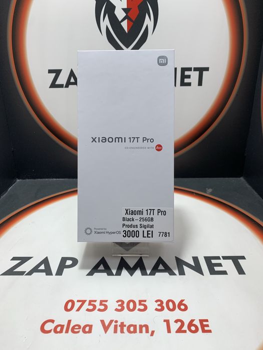 Zap Amanet Vitan - Xiaomi 17T Pro - Black - 256GB - Produs Sigilat