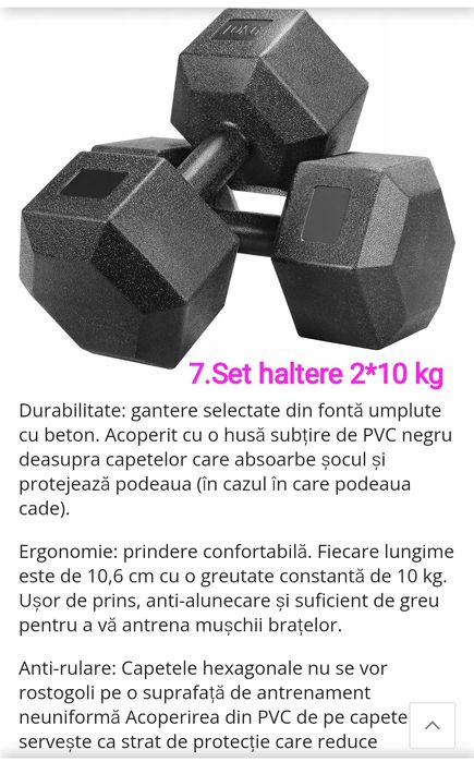 Set gantere 30kg, pentru antrenament acasă