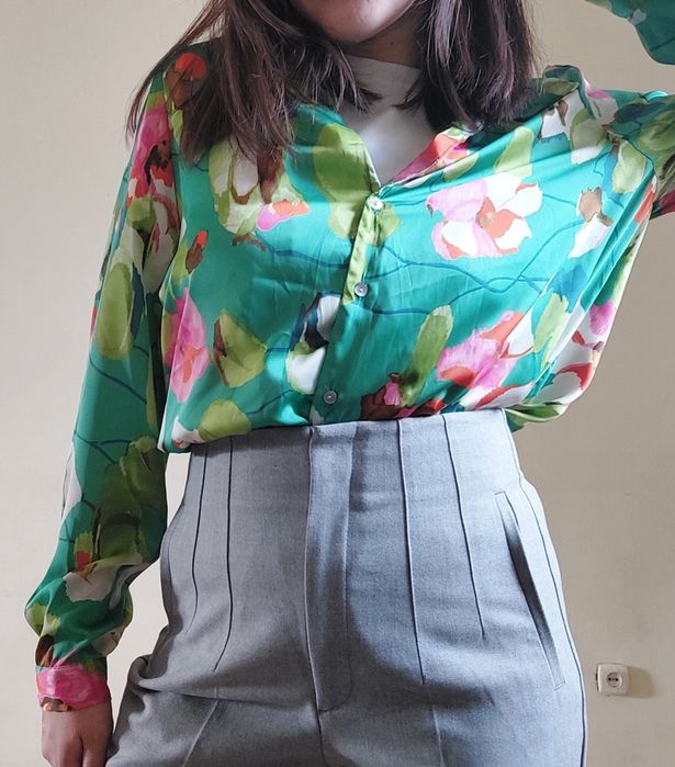 Рубашка шёлковая zara