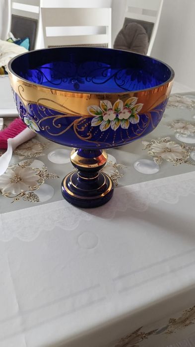 Фруктница богемское стекло