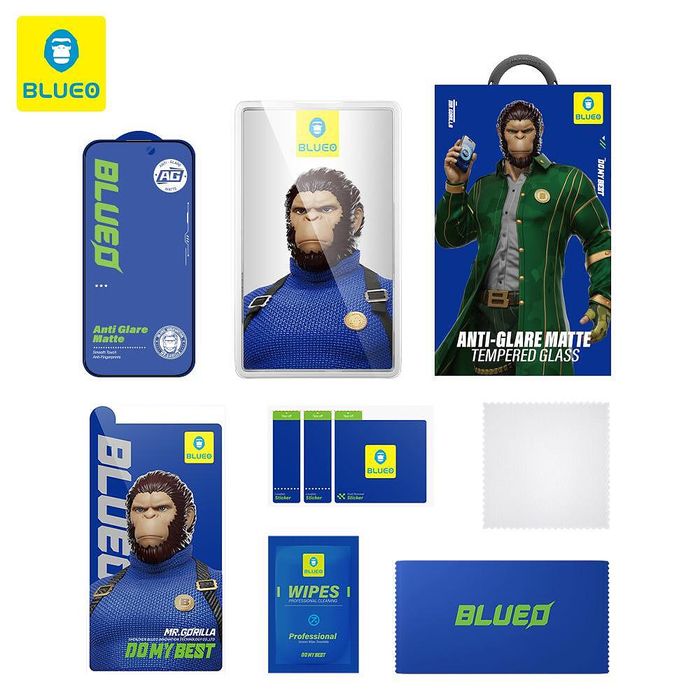 Blueo full cover anti-glare glass anti static - протектор с матово пок