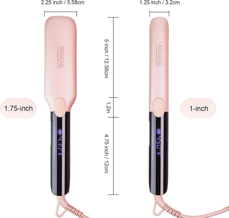 ANGENIL Pro Титаниева преса за коса 4,5 cm за изправяне и маша 2-в-1