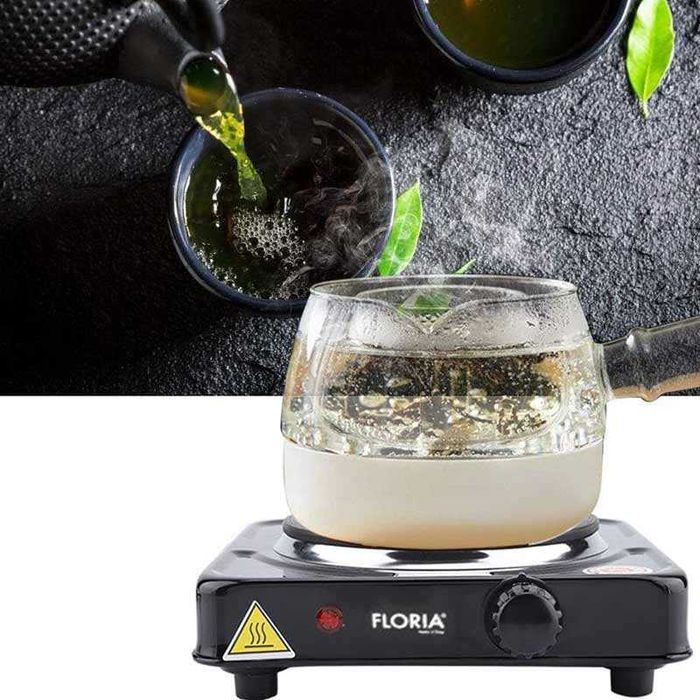 Електрически котлон с 1 око, 1000W, регулируем термостат, черен