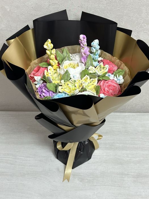 Букет из зефира, цветы