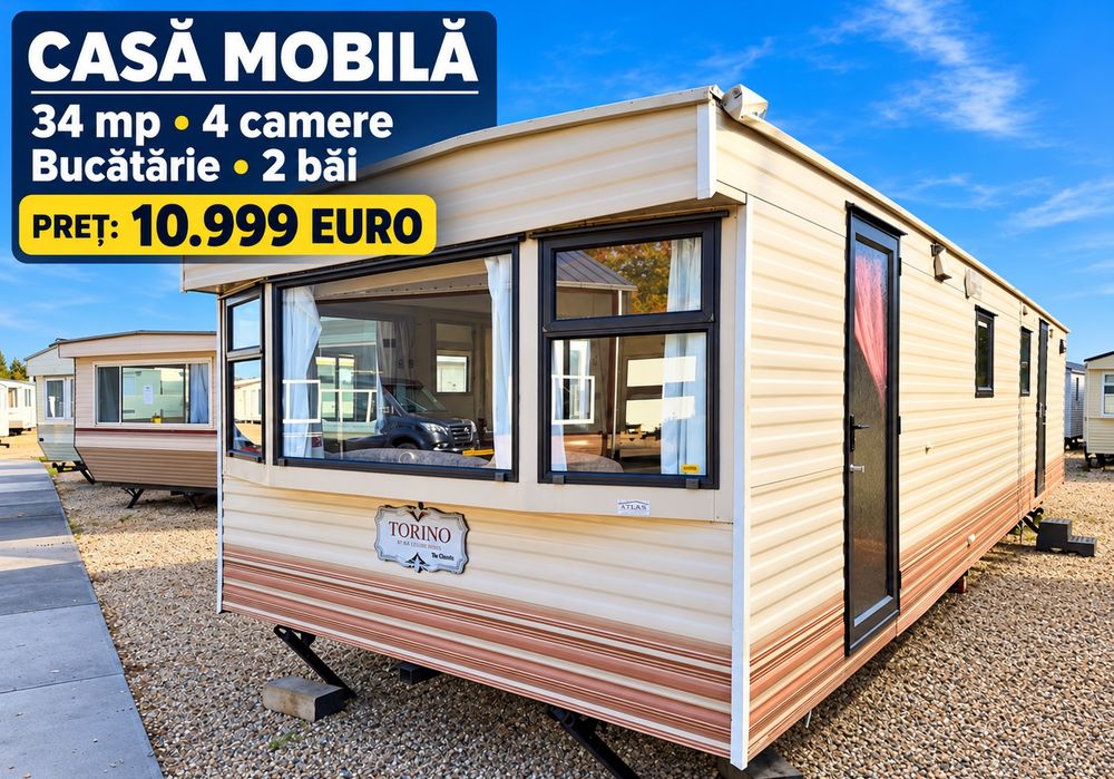 Casa mobila Casa pe roti Casa de vacanta Container Tiny house / living / 3 dormitoare / bucatarie / 2 bai / 34 mp