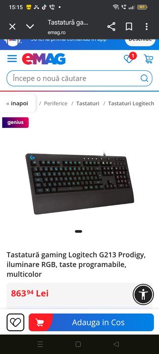 Tastatură gaming Logitech