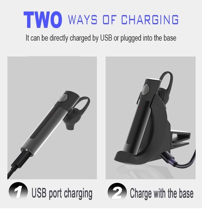 (Слушалка за кола) Безжична Bluetooth 5.0 слушалка със стойка