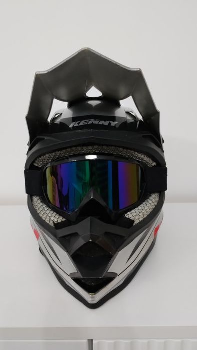 Casca moto cross enduro atv mountain bike Kenny performance + ochelarii
