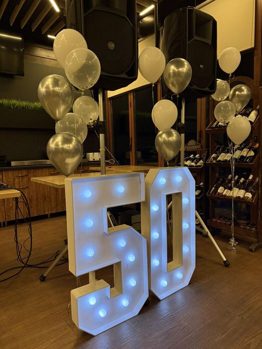 Обемни светещи цифри за 50 годишнина