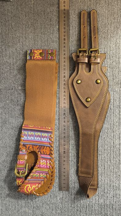 Широкий ремень 2шт (текстиль и кожа)