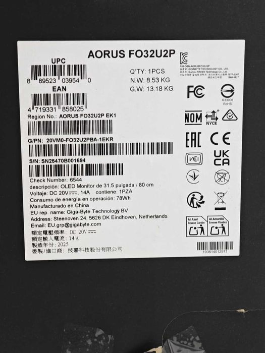 Monitor AORUS FO32U2P [#138228#]
