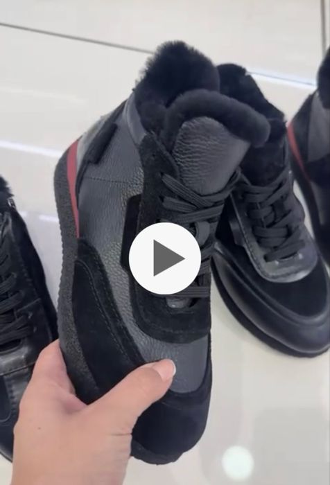 Кожанные ботинки зима натуралка