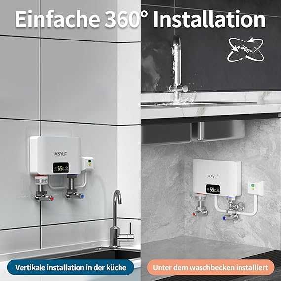 MSYLF Încălzitor instantaneu de apă electric, 230 V LED l 5500 W