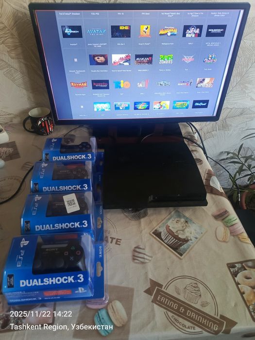 Sony playstation ps3 slim 320gb +67 ta oʻyin +garantiya