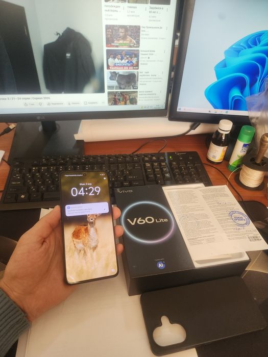 Vivo V60lite 8+8/256gb(2025) 1oylik iwlawi zur aybi yuq tozza telefon