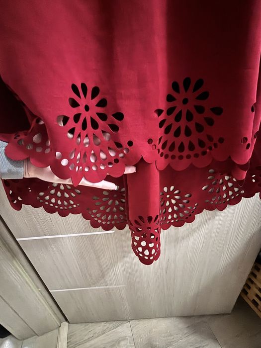 Рокля червена, асиметрична XL