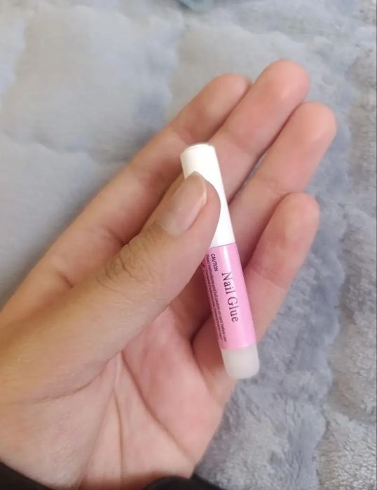 Комплект от 36 бр. нокти френски маникюр с лепящи стикери + лепило