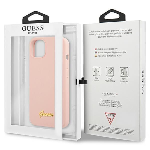 Guess guhcp13mlslmglp iphone 13 / 14 /15 6.1" light pink hardcase sili