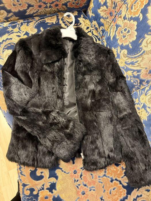 Blana naturala iepure neagra marime 36 S