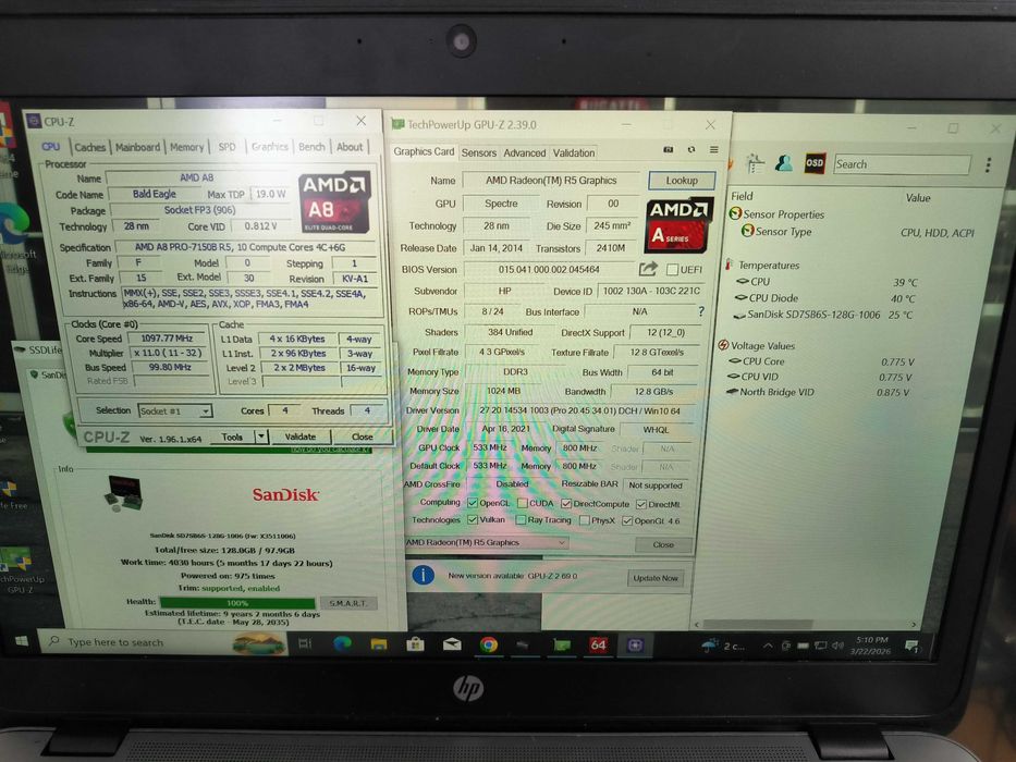 Laptop HP EliteBook 745 G2 AMD Quad-Core 3.2Ghz/8GB/Radeon R5 1GB/SSD