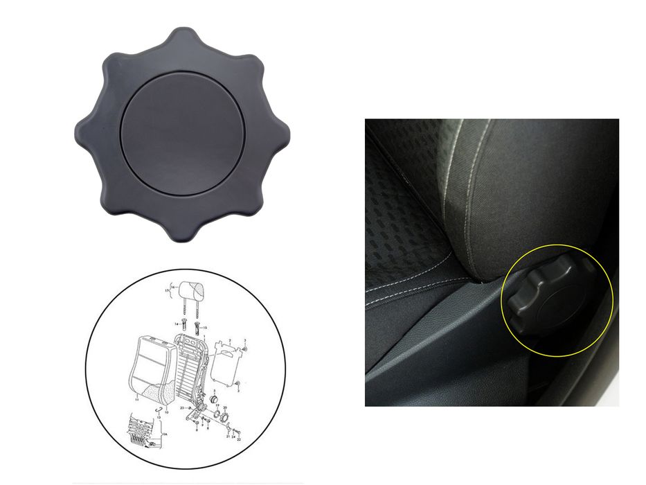 Дръжка за регулиране на седалка, Volkswagen, Seat, Skoda, Audi, Сив