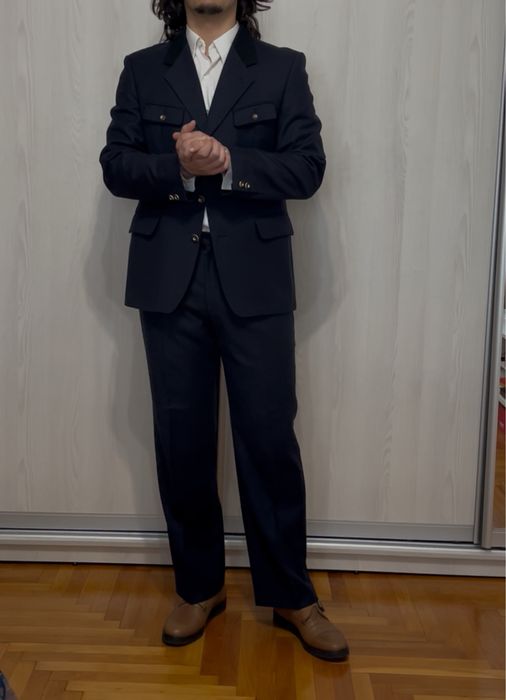 Costum intreg din lână, bleumarin, stil bavarez