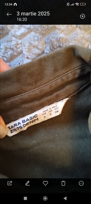 Jacheta armata Zara mărimea s