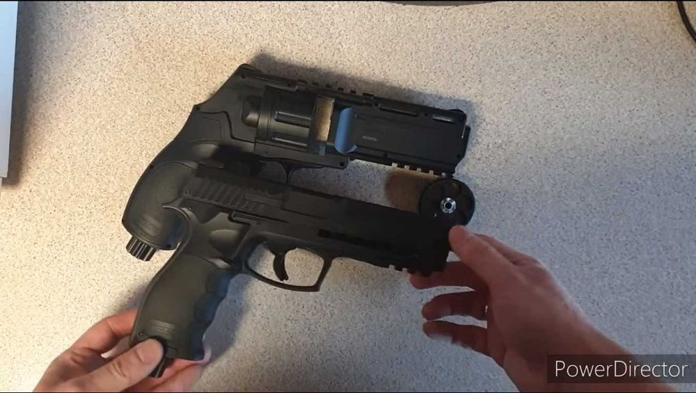 Pistol Airsoft Hdr/Hdp AutoAparare Bile de CAUCIUC/18jouli cal.50 Co2