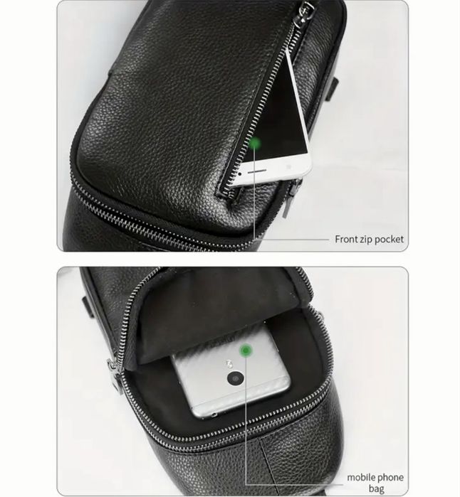 Мъжка дисплей чантичка за през рамо/Универсална и Луксозна-естест.кожа