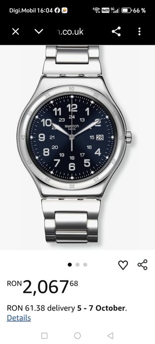 Ceas Swatch Blue Boat Quartz 42 mm Oțel