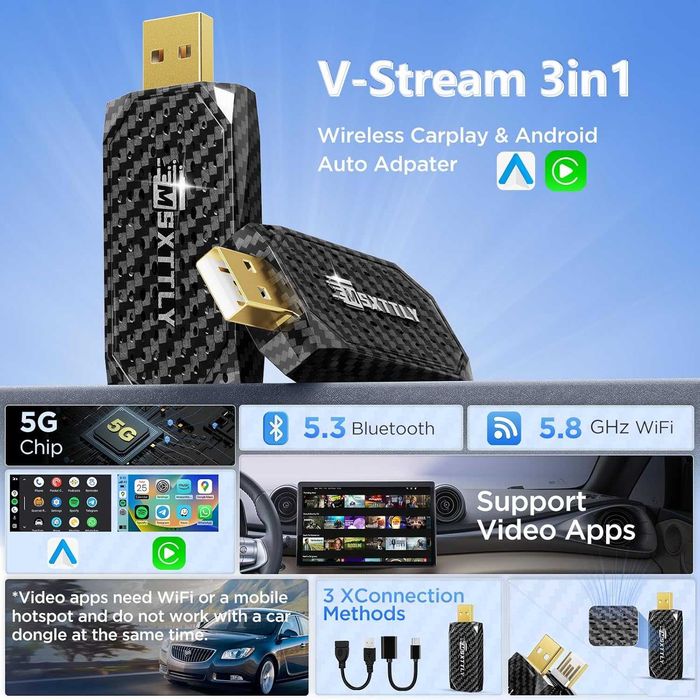 Автомобилен адаптер MSXTTLY Mini 3in1 V-Stream